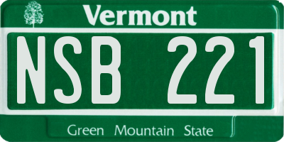 VT license plate NSB221