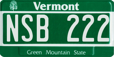 VT license plate NSB222
