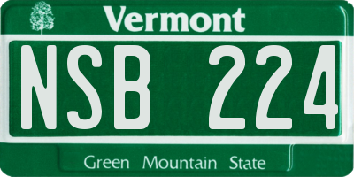 VT license plate NSB224