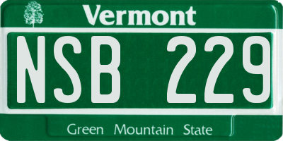 VT license plate NSB229