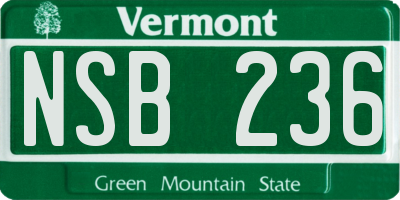 VT license plate NSB236