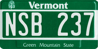 VT license plate NSB237