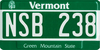 VT license plate NSB238