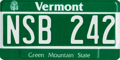 VT license plate NSB242