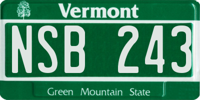 VT license plate NSB243