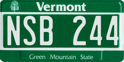 VT license plate NSB244