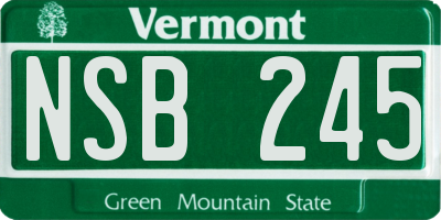 VT license plate NSB245