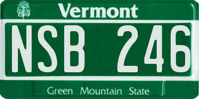 VT license plate NSB246