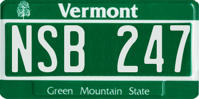 VT license plate NSB247