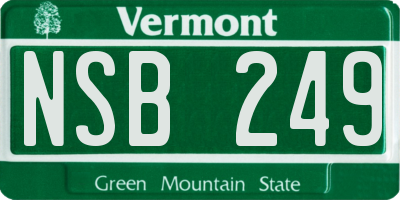 VT license plate NSB249