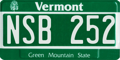VT license plate NSB252