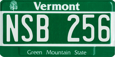 VT license plate NSB256