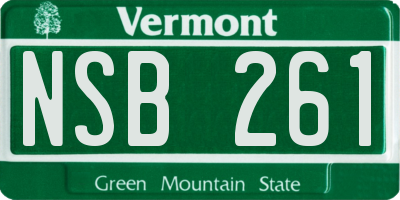 VT license plate NSB261