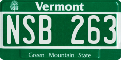 VT license plate NSB263