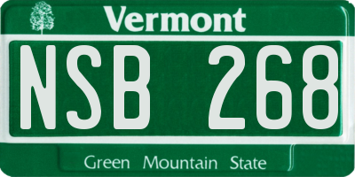 VT license plate NSB268