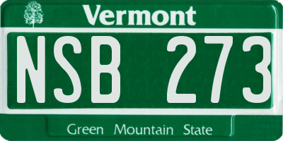 VT license plate NSB273