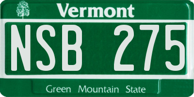 VT license plate NSB275