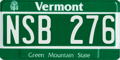 VT license plate NSB276