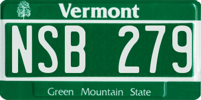 VT license plate NSB279