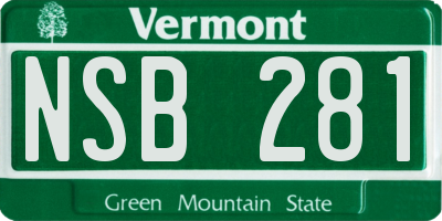 VT license plate NSB281