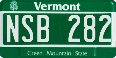 VT license plate NSB282