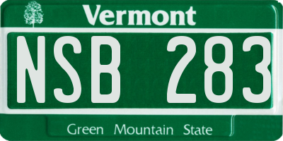 VT license plate NSB283