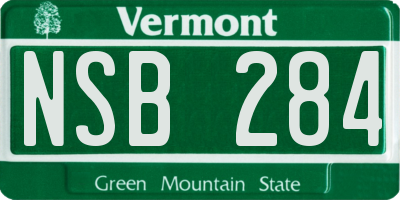 VT license plate NSB284