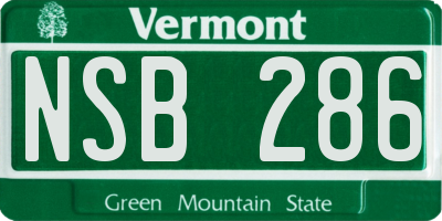 VT license plate NSB286