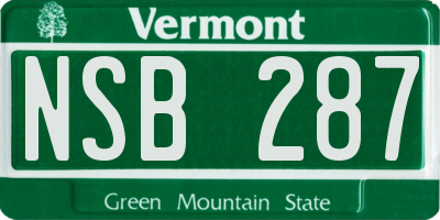 VT license plate NSB287
