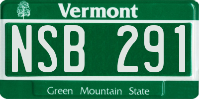VT license plate NSB291