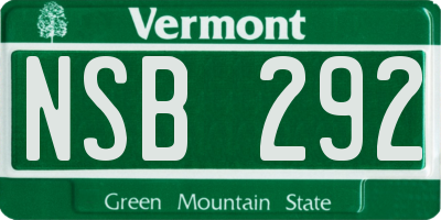 VT license plate NSB292