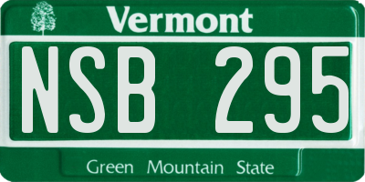 VT license plate NSB295