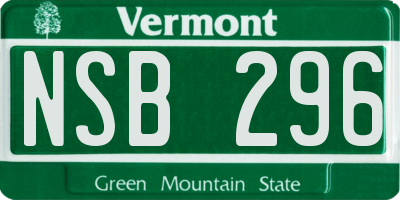 VT license plate NSB296