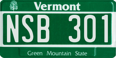 VT license plate NSB301