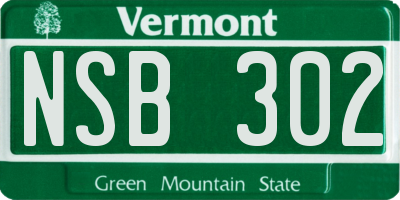 VT license plate NSB302