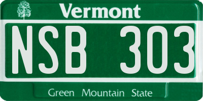VT license plate NSB303