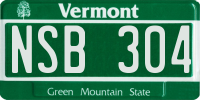 VT license plate NSB304