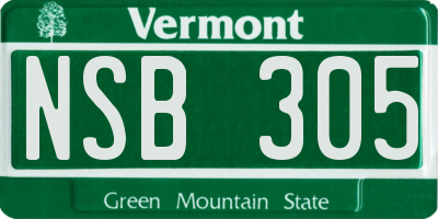 VT license plate NSB305