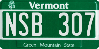 VT license plate NSB307