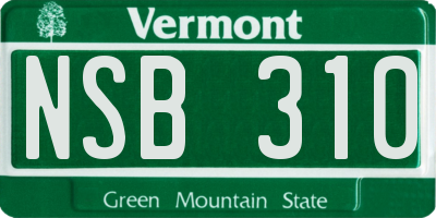 VT license plate NSB310