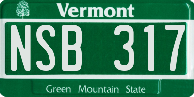 VT license plate NSB317
