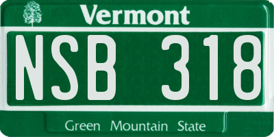 VT license plate NSB318