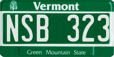 VT license plate NSB323