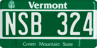 VT license plate NSB324