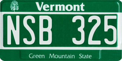VT license plate NSB325