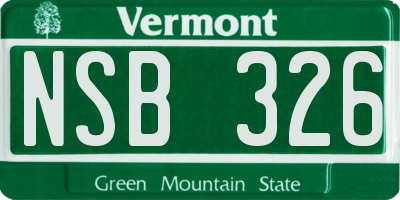 VT license plate NSB326