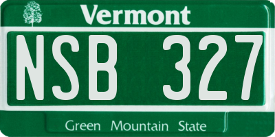 VT license plate NSB327