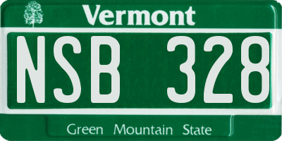 VT license plate NSB328