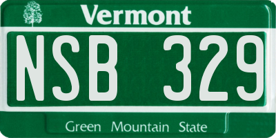 VT license plate NSB329