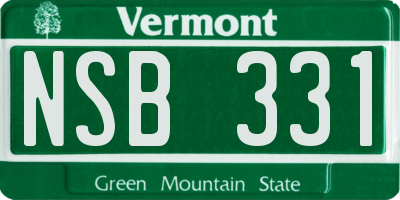 VT license plate NSB331